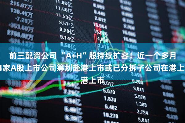 前三配资公司 “A+H”股持续扩容！近一个多月14家A股上市公司筹划赴港上市或已分拆子公司在港上市